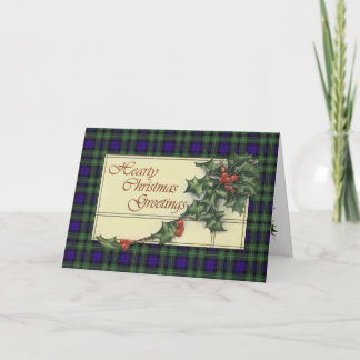 Hearty Season's Greetings,  Campbell  tartan Holiday Card