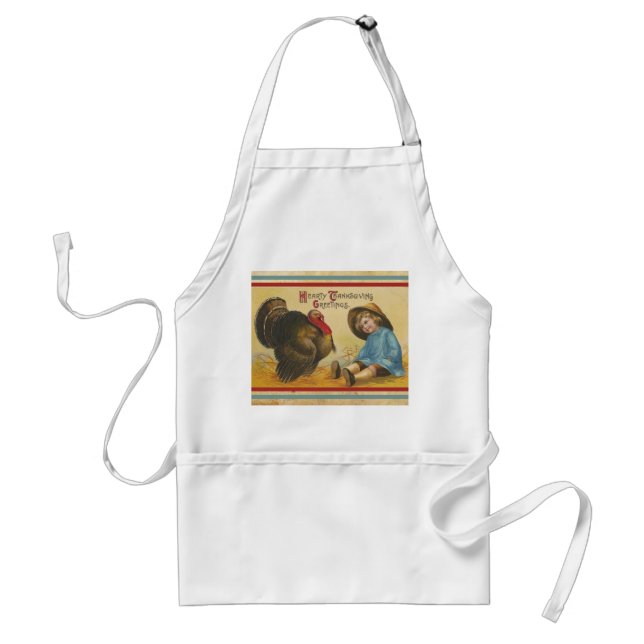 Hearty Thanksgiving Greetings Standard Apron (Front)