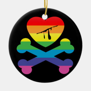 heartz and bones. ceramic tree decoration