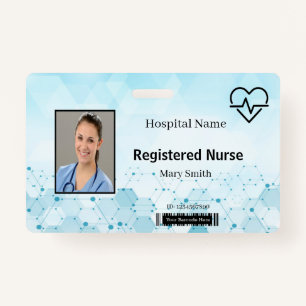 Heat Beat Lifeline Molecule Medical Photo ID ID Badge