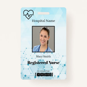 Heat Beat Molecule Medical Vertical Photo ID ID Badge