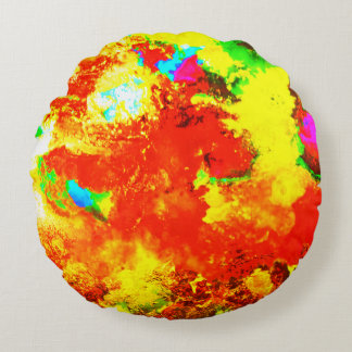 Heat Map Red Round Cushion