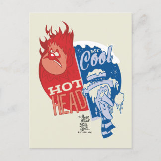 Heat Miser Hot Head & Snow Miser Mr. Cool Holiday Postcard
