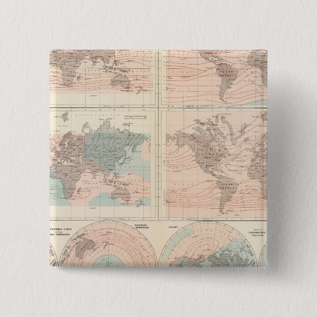Heat over globe 15 cm square badge (Front)