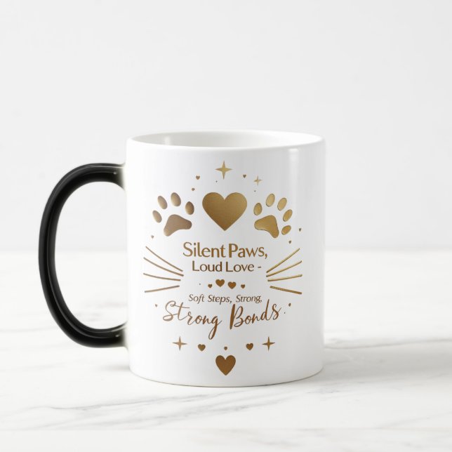 Heat Reveal Mug – Silent Paws, Loud Love Morphing  (Left)
