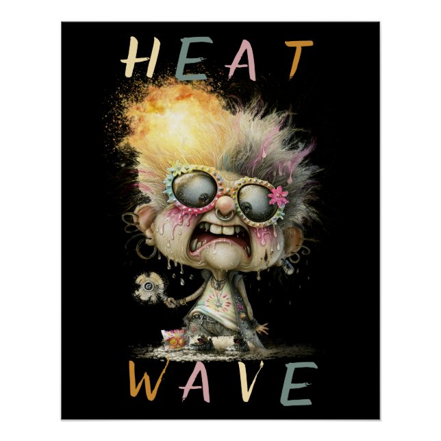 Heat Wave Funny Grumpy Grandma Art Poster (Front)