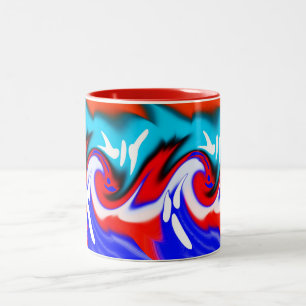 Heat waves art Two-Tone coffee mug