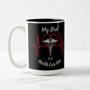 Heath Care Hero Dad Two-Tone Coffee Mug