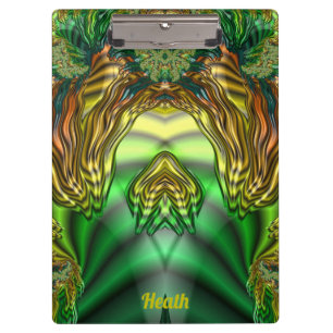 HEATH ~ETHEREAL! Green, Orange, Black, Yellow Grey Clipboard