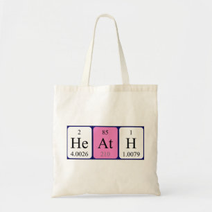 Heath periodic table name tote bag