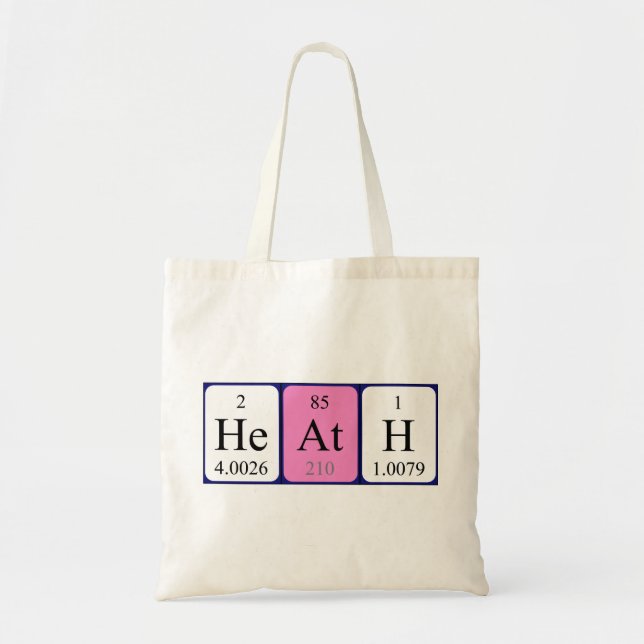 Heath periodic table name tote bag (Front)