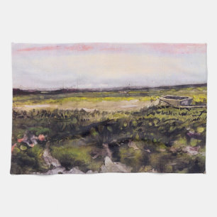 Heath with a Wheelbarrow by Vincent van Gogh Tea Towel