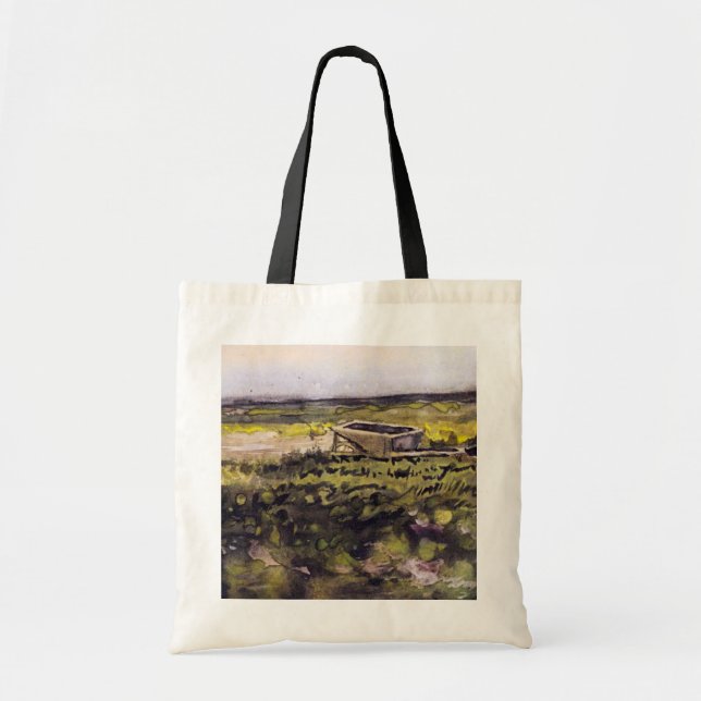 Heath with a Wheelbarrow by Vincent van Gogh Tote Bag (Front)
