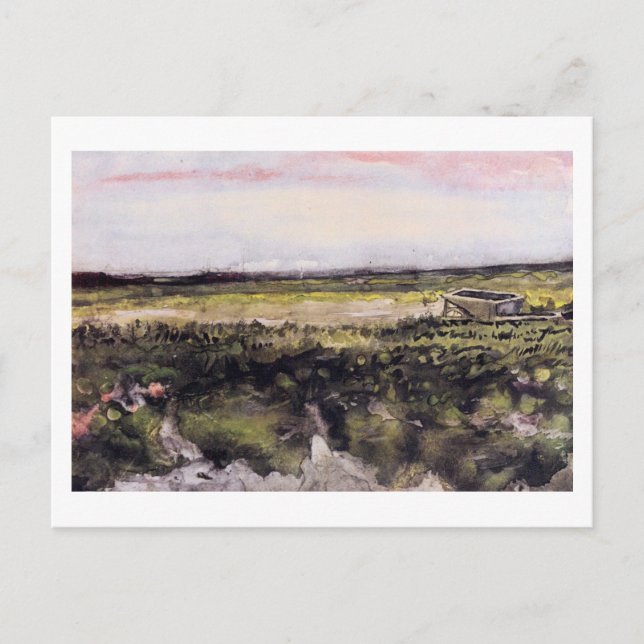 Heath with a Wheelbarrow, Vincent van Gogh Postcard (Front)