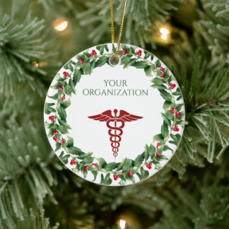 Heathcare Hospital Custom Holiday Ceramic Tree Decoration