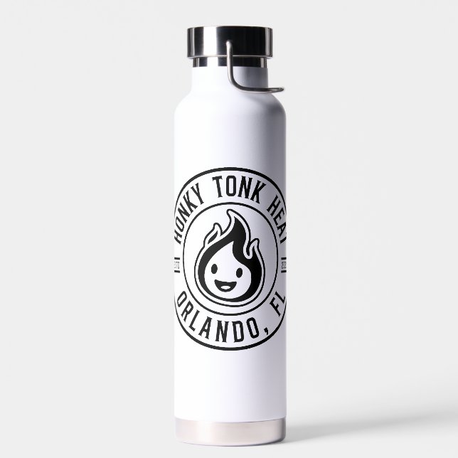 HeatHead Black and White Water Bottle (Left)