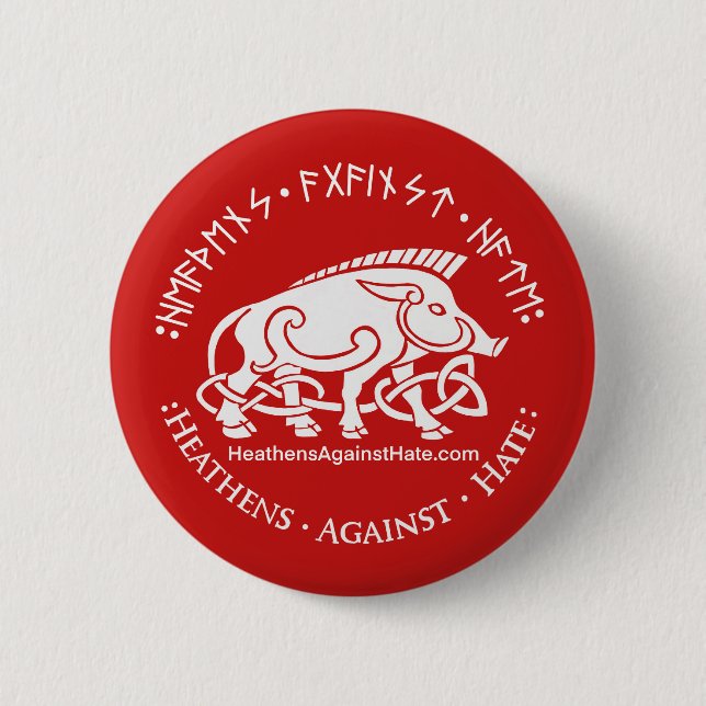 Heathens Against Hate 6 Cm Round Badge (Front)