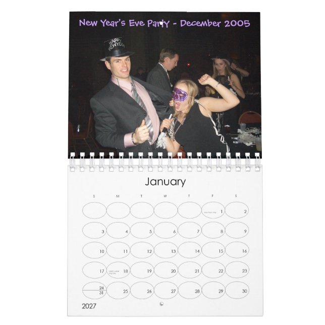 Heather and Jonathan 2007 Calendar (Jan 2027)