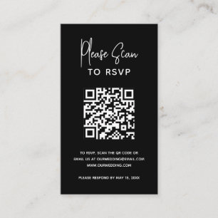 Heather Elegant Black Minimal Modern Wedding Enclosure Card