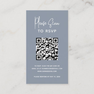 Heather Elegant Dusty Blue Minimal Modern Wedding Enclosure Card