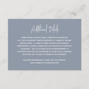 Heather Elegant Dusty Blue Minimal Modern Wedding Enclosure Card