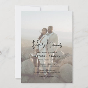 Heather Elegant Minimal Modern Rehearsal Dinner Invitation