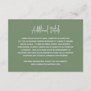 Heather Elegant Sage Green Minimal Modern Wedding Enclosure Card