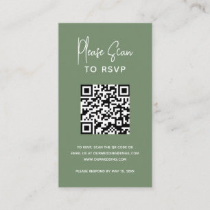 Heather Elegant Sage Green Minimal Modern Wedding Enclosure Card