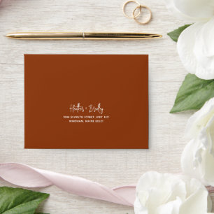 Heather Elegant Terracotta Minimal Modern Wedding Envelope