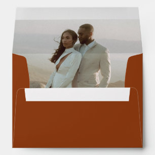 Heather Elegant Terracotta Minimal Modern Wedding Envelope