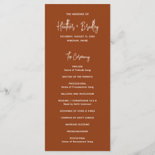 Heather Elegant Terracotta Minimal Modern Wedding Programme