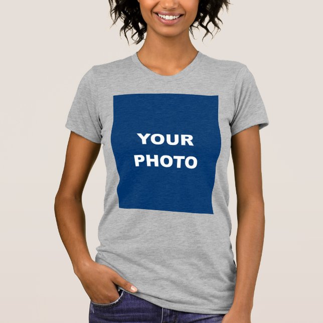 Heather Grey Add Your Image Photo Picture Logo T-Shirt (Front)