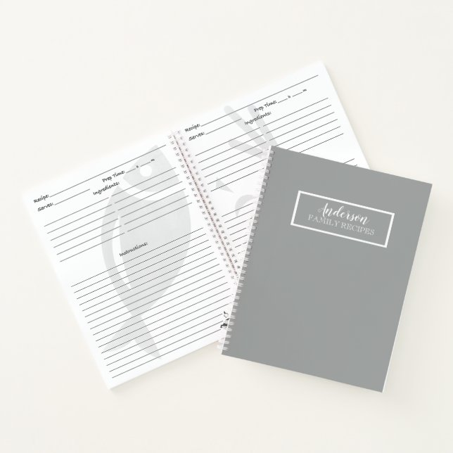 Heather Grey Solid Colour Customise It Notebook (Inside)