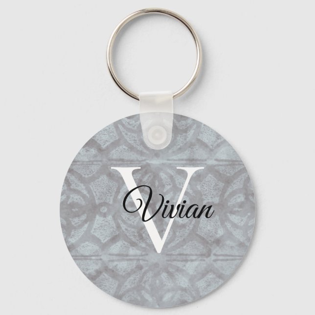 Heather Grey Watercolor Key Ring (Front)