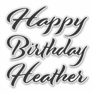 Heather Name Vorname black Sticker Geburtstag