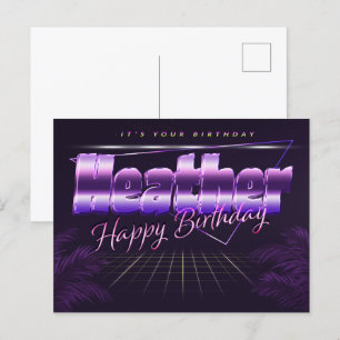 Heather Name Vorname lila Postkarte Geburtstag Postcard