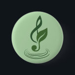 Heather Niemi Savage Logo Button<br><div class="desc">Support a composer by buying merch!
Show off your love of music with a button displaying my logo on a mint green background.
My treble clef with a leaf logo in a dark sage green represents my work as both a musician and an herbalist.</div>