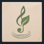 Heather Niemi Savage Logo Stone Coaster<br><div class="desc">Support a composer through buying merch!
This stone coaster has my logo,  a sage treble clef with a leaf representing my work as a musician and herbalist.
The 5 rings below it represent the 5 lines of the staff.</div>
