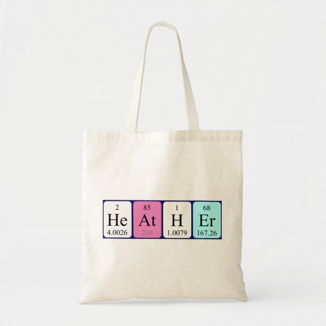 Heather periodic table name tote bag (Front)