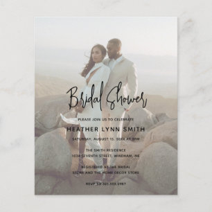 Heather Photo Budget Bridal Shower Invitation Flyer