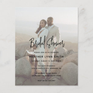 Heather Photo Modern Budget Bridal Shower Invite