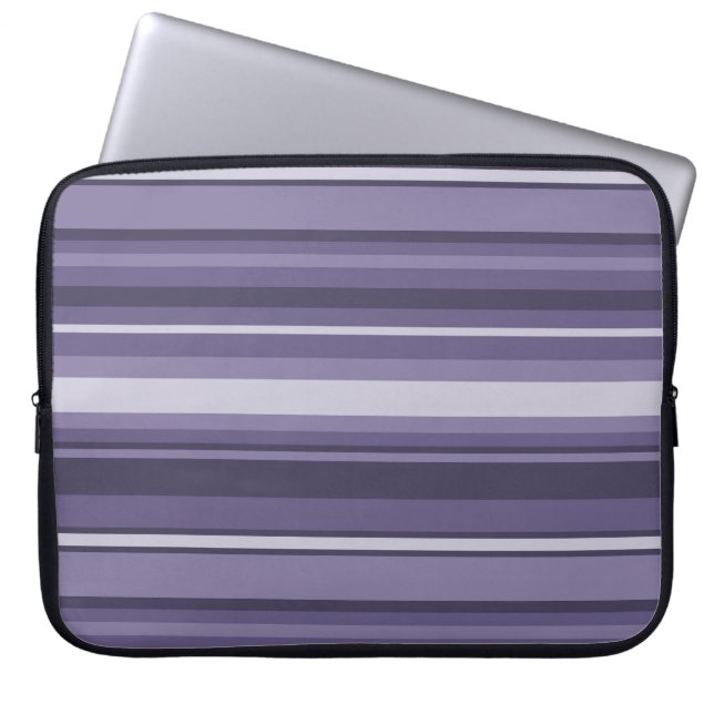 Heather purple stripes laptop sleeve (Front)