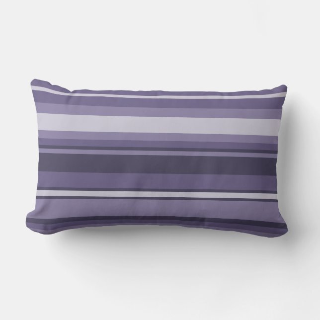 Heather purple stripes lumbar cushion (Front)