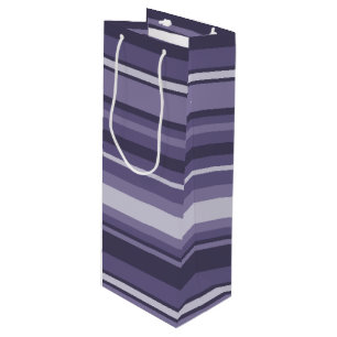 Heather purple stripes wine gift bag