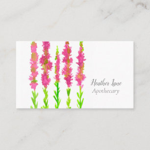 Heather Wildflowers Watercolor Fuchsia Pink Business Card