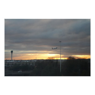 Heathrow Takeoff At Sunset Photo Print