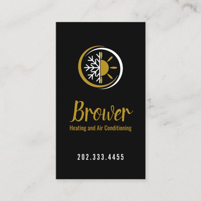 Heating & Air Conditioning, Cooling, Repair Business Card (Front)
