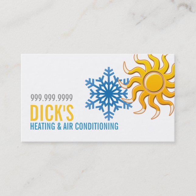 Heating and Air Conditioning Cooling Business Card (Front)