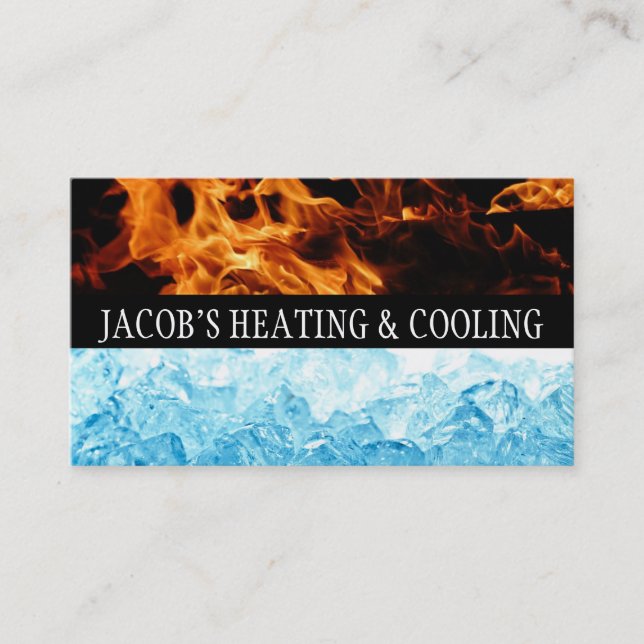 Heating and Air Conditioning Cooling Business Card (Front)