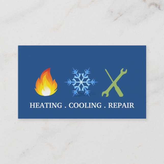 Heating and Air Conditioning Repair AC Business Card (Front)